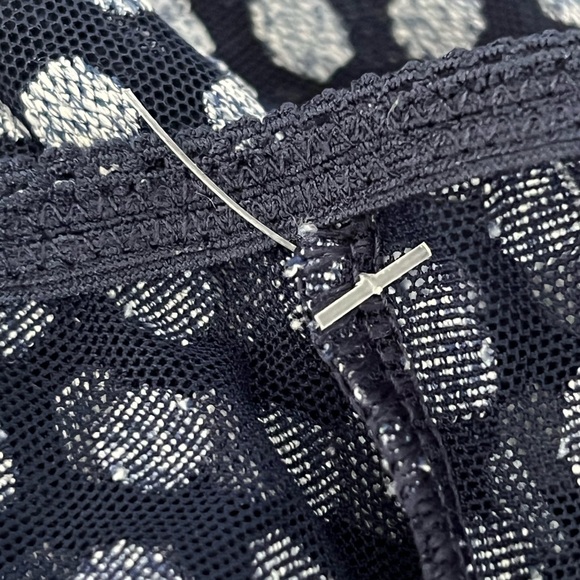 💙 NWOT New Aerie Blue Sheer Mesh Polka Dot Bodysuit Small Halter Tie Open Back - Picture 6 of 6